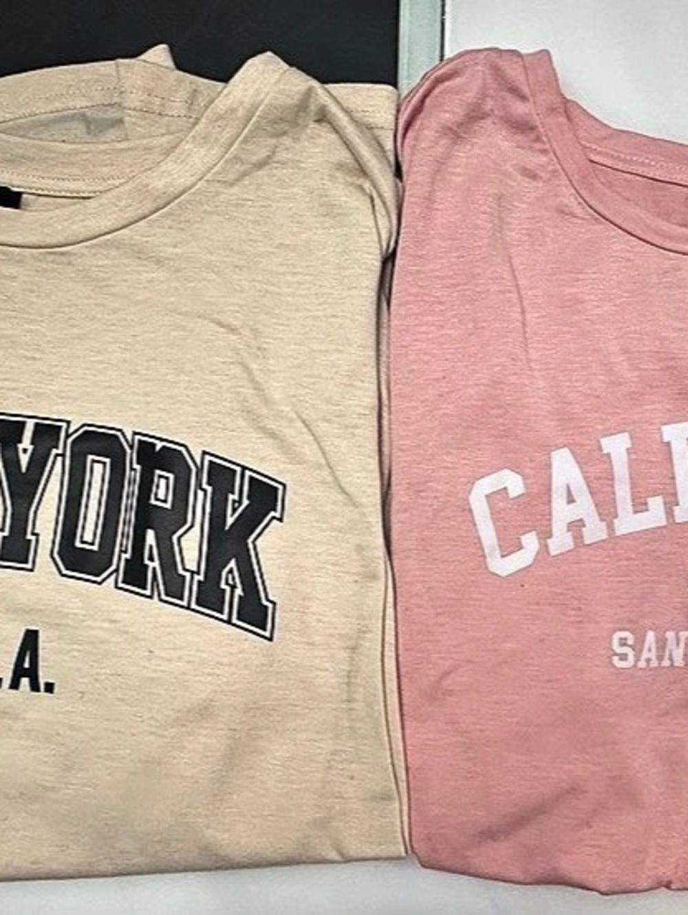 SHEIN Graphic Tees 2-Pack in Pink & Beige Size XL Like New